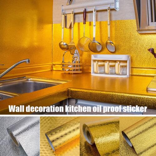 Kitchen Backsplash Wallpapers Stickers Kitchen Stickers Self Adhesive Kitchen Aluminum Foil Stickers Oil Proof YE-Hot