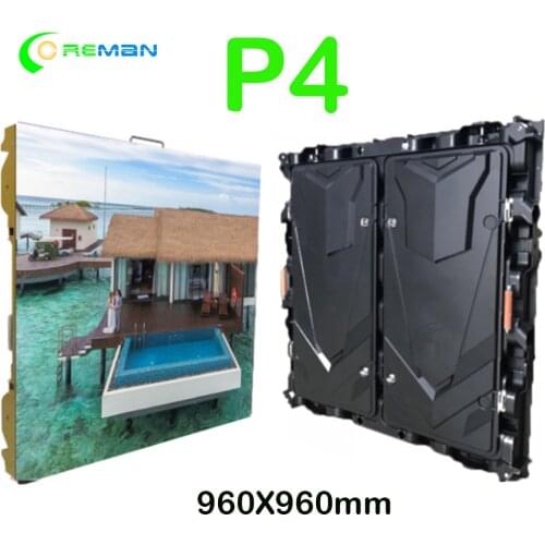 Outdoor led screen display P4 Die Casting Aluminum Cabinet HD High Brightness Waterproof Advertising Billboard 960X960mm