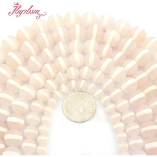 Natural DZI Tibetan Beads Frosted Round White Agates Spacer Beads for DIY Women Accessories Necklace Bracelet Jewelry Making 15"
