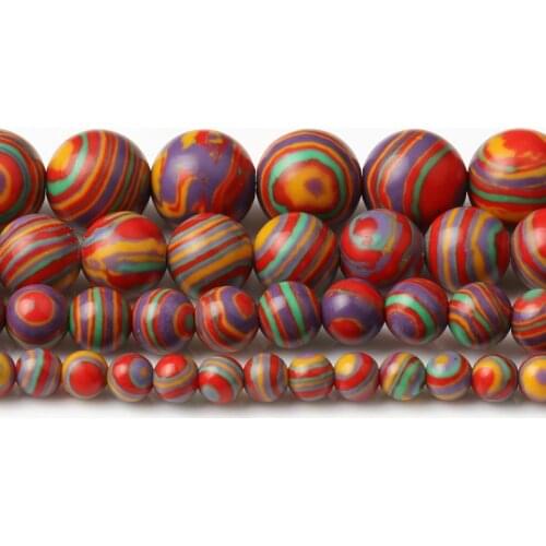 Natural Red Malachite peacock Stone Round Loose Beads For Jewelry Making DIY Bracelets Accessories 15'Strands 4/6/8/10 MM