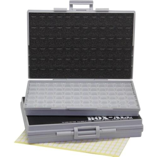 AideTek plastic storage transparent box cercados caixas 4 SMD SMT Resistor Capacitor Organizer 0603 plastic toolbox 2BOXALL72