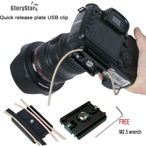 Camera quick release plate can fixed camera data line smalling quick shot plate arca swiss for camera tripod area with 1/4 screw