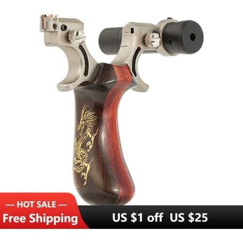 Stainless Steel Slingshot Dragon Carving Pattern Catapult Powerful Outdoor Catapult Slingshot for Child and Adults