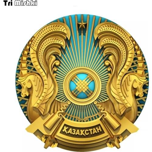 Tri Mishki WCS234# 14x14.5cm Coat of arms of Kazakhstan car sticker colorful car stickers auto automobile decals
