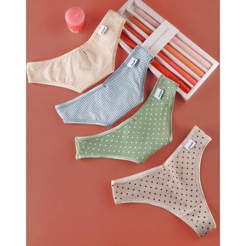 European Style Thong Sexy Solid Color Panties Fashion Traceless Sports T Pants Low Waist Seamless Underpants Female Lingerie