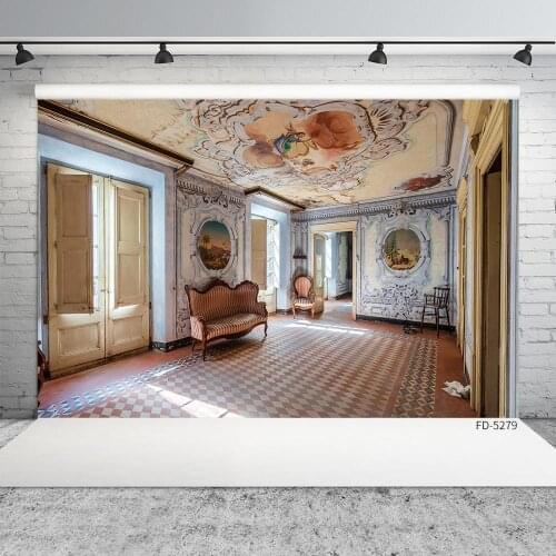 Vintage Room Sofa Wall Painting Photo Backdrop Customized Backgrounds for Baby Children Portrait Photophone Photography Props