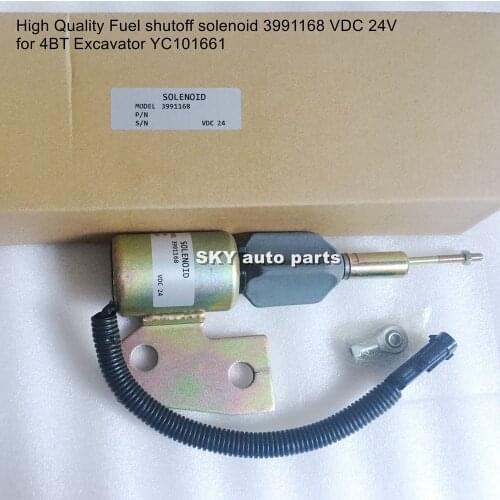 High Quality Fuel shutoff solenoid 3991168 VDC 24V for 4BT Excavator YC101661