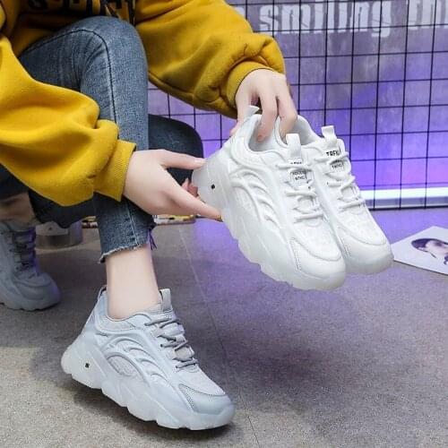 Women Sneakers Breathable Shoes 2021 new fashion spring new Flat Platform shoes girl Thick bottom Outdoor Ladies shoes size 35-4