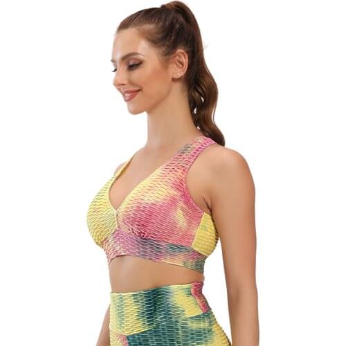 Fitness Women Yoga Top Sports Bra Sexy Deep V Yoga Bra Underwear Push Up Sports Tops Breathable Running Vest Gym Workout Wear