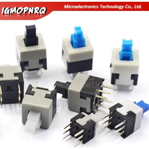 10PCS 5.8*5.8 7*7 8*8 8.5*8.5mm Self Locking Push Tactile Power Micro Switch Kit 6 Pin Button Switches