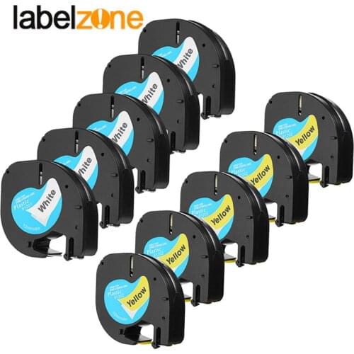 10Pack 12mm 12267 91200 91201 92102 91203 91204 91205 91208 Compatible DYMO LetraTag Label Tape for DYMO LT-100H for Label Maker