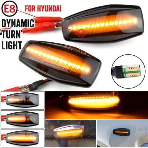 2 pcs Dynamic Turn Signal Side Marker Light Sequential Blinker Light For Hyundai Elantra Getz Sonata XG Terracan Tucson Kia Rio