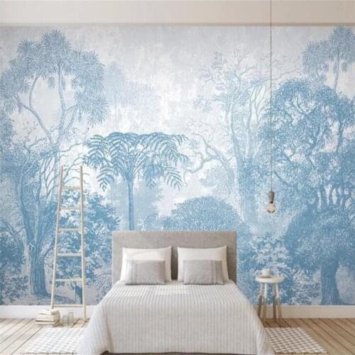 Milofi 3D Wallpaper custom 3D wallpaper mural Nordic hand-painted forest woods bedroom background wallpaper mural