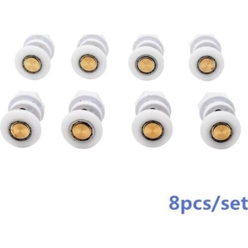 4pcs-8pcs/set 19mm-27mm Brass & Nylon Sliding Glass Door Rollers Pulley Wheel Runner Bearing Shower Room Hardware Accessories
