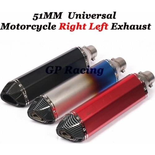 470mm Universal Motorcycle Exhaust muffler Left and Right Side Escape moto For Tmax FZ6 Z750 F800GS Z250 R25 MT03 ATV Dirt Bike