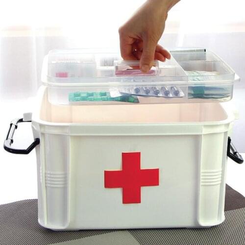 Large Medicine Box First Aid Kit Plastic Multi-layer Medication Storage Boxes Finishing Box