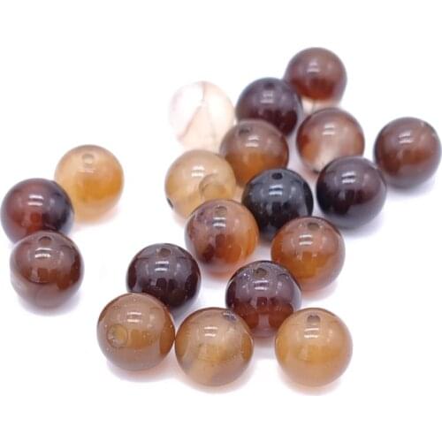 8mm Coffee Agates Beads Natural Stone Round Loose Spacer Beads for Jewelry Making Bracelet Necklace Accessories