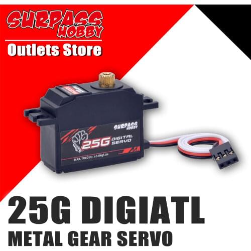 SURPASS Hobby Digital 25g Servo Metal Gear Servo S0025M for 1/12 RC Airplane Robot Monster Car Helicopter Boat Duct Plane