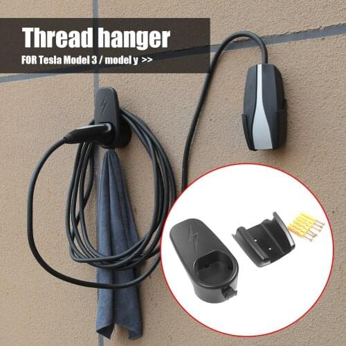 For Tesla Model 3 Y Charging Cable Organizer Wall Mount Connector Bracket Charger Holder with Chassis Bracket Charger