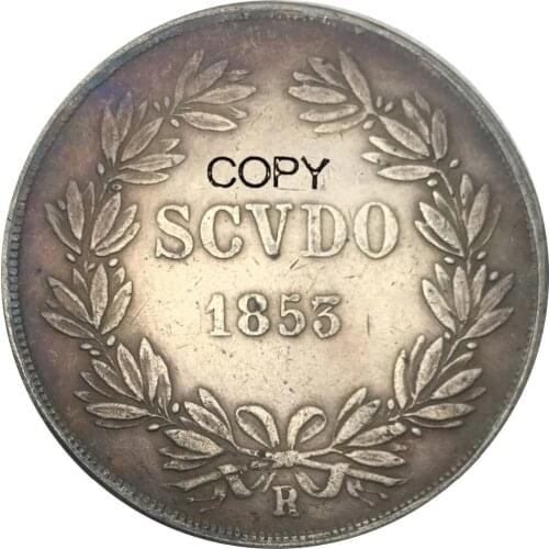 Italian states Papal States 1 Scudo Pius IX 1853 R Plated Silver Copy Coins