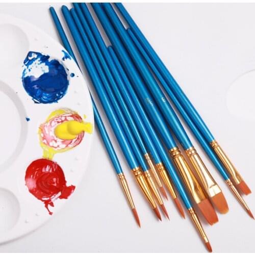 50pcs/Set High Quality Nylon Hair Oil Paint Brush Set Flat Brush Acrylic DIY Drawing Pen for Artists Painters Beginners Students