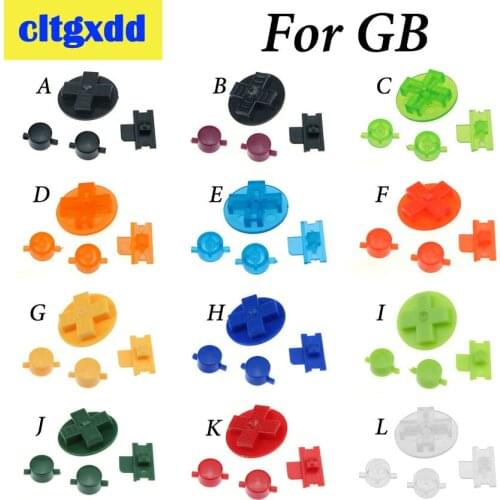 Cltgxdd 5sets Plastic controller button kit DIY Buttons Set Replacement For Gameboy Classic For GB DMG A B buttons D-pad Button