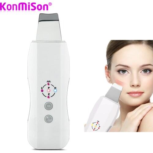 Konmison Recharge Ultrasonic Scrubber Massager Machine Skin Deeply Cleaning Device Anion Face Skin Care Peeling Lifting Scrubber