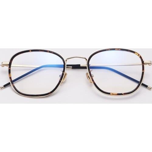 Korean Ultra Light Myopia Spectacle Frame Womens Fashion Square Retro Tr90 of Metal Spectacle Frame Student Optical