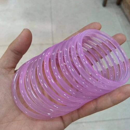 Beautiful Thin Jade Bangle Natural Red Pink Green Agate Jade Lucky Bangle Cute Sweet Girls Gift Bangles Fine Jewelry 56-59mm