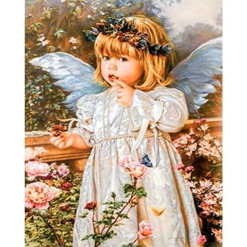 Little Angel Embroidery 5D DIY Full Square Diamond Painting Cross Stitch Rhinestone Mosaic Home Decor New Arrivals Pictures