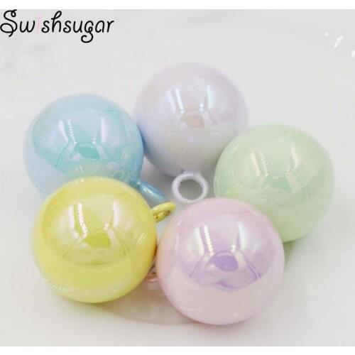 Dreamy Loose AB 17mm Round Close Twinkle Jingle Bell Good Luck Charm Pendant Accessories Jewelry Craft Findings