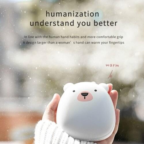 Cute Cartoon Winter Mini Hand Warmer Portable USB Rechargeable Penguin/Polar bear 4000mAh Power Bank Double Sided Quick Heating