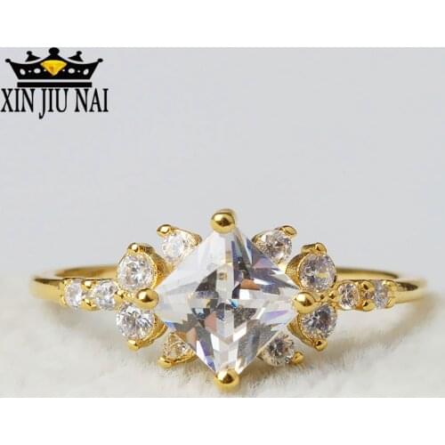 Fashion Rings For Women Cubic Zirconia 18K Gold Color Female Ring Party Jewelry Anillos Mujer Christmas diamond rings for women