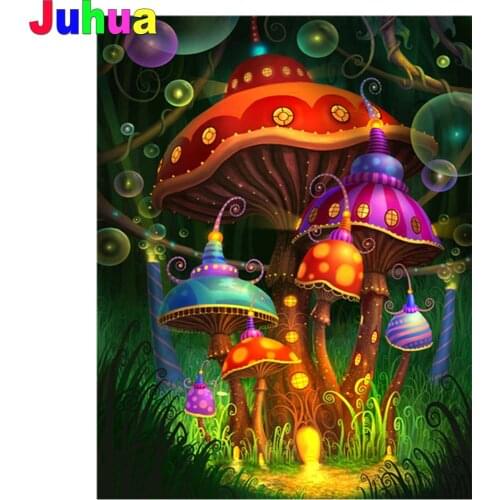 Cartoon Mushroom House Full Drill 5D DIY Diamond Painting Diamond Embroidery mosaic diamond Stitch Home Decor dropshipping