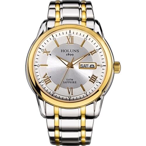 HOLUNS relogio masculino full stainless steel men automatic watch top brand luxury 5ATM waterproof Super luminous dropshipping