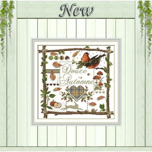 Swallows in autumn diy decor painting counted print on canvas DMC 14CT 11CT Chinese Cross Stitch Needlework Sets Embroidery kits