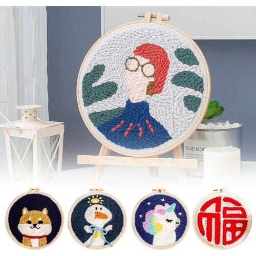 Handcraft DIY Knitting Wool Rug Hooking DIY Embroidery Tool Set Cross Stitch Kit Woolen Perfect Gift For Beginners
