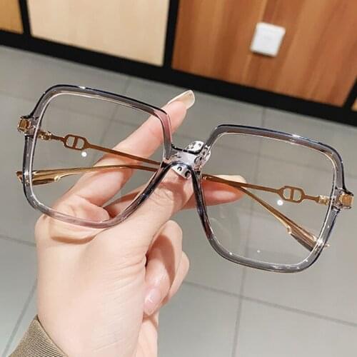 Vintage Alloy Square Anti-blue Light Cear Glasses Frame For Women New Fashion Elegant Transparent Computer Eyewear Black