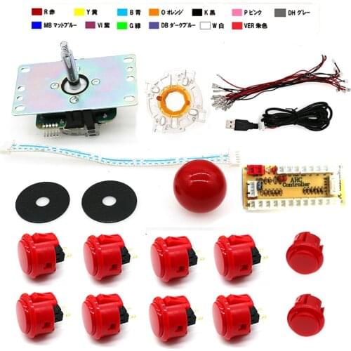 1 Players Original SANWA Joystick DIY Kit Zero Delay Arcade DIY Kit USB Encoder To PC Raspberry Pi For Arcade Mame