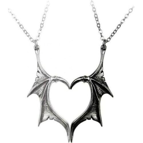 5 Set Alloy Matching Dragon Wings Necklace Men Women Couple Love Heart Family Friendship Jewelry Gift C-22