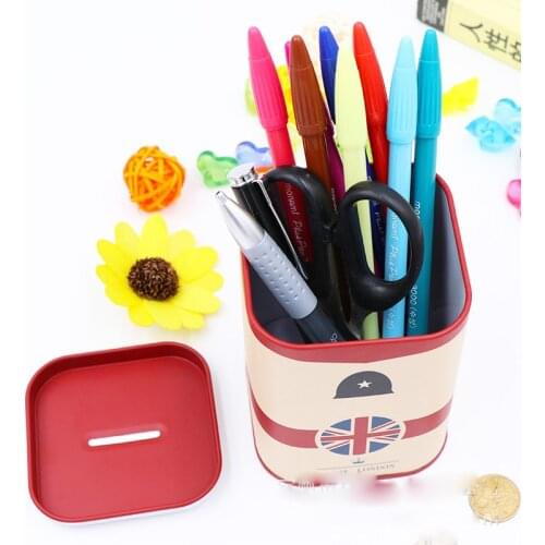 Personalise Square Piggy Bank Logbook Series Tin Plate Box Money Saving Pot Coin Box Jewelry Box Storage Tank Gift