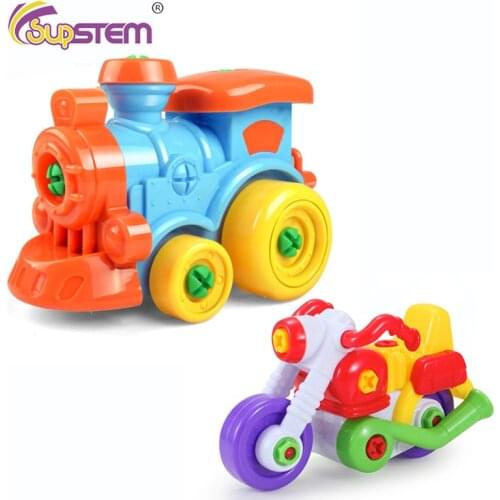 Early Learning Education DIY Screw Nut Group Installed Plastic 3D Puzzle Model Building Toys Disassembly Kids Toys