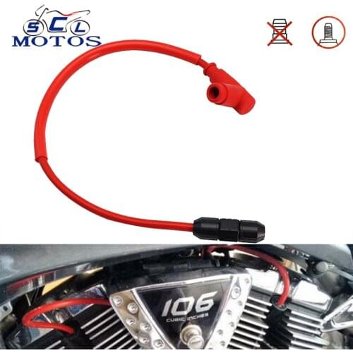 Sclmotos- Red Motorcycle NGK Spark Plug Cup Ignition Wire for Off-road Motocross Dirt Bike Buggy ATV for Honda for Yamaha KTM