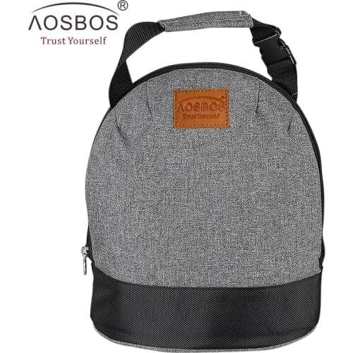 Aosbos Oxford Insulated Lunch Bags for Women Kids Portable Grey Thermal Lunch Bag Box Men Food Picnic Bento Cooler Bag Tote