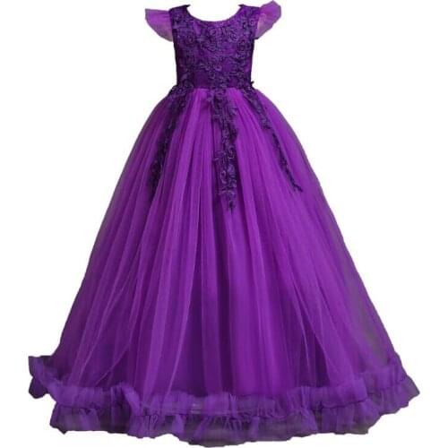 Girls dance Dress for Ballroom Wedding Evening Outfits Children Princess Party Pageant Long dress Kids Dresses costumes wear