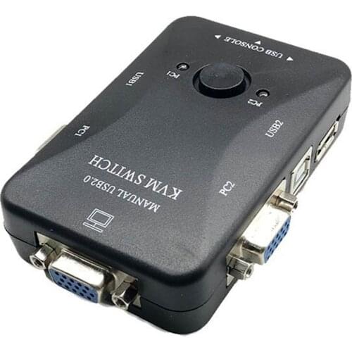 USB KVM Switch 2 Ports 2 in One Out VGA Switch for USB Key Keyboard Mouse Monitor Adapter USB Printer Switch
