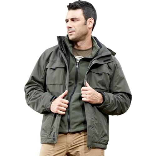Outdoor Winter Thicken Thermal Men Jackets With Fleece Linner Waterproof Windproof Hooded Coats Climbing Hiking Fishing Jackets