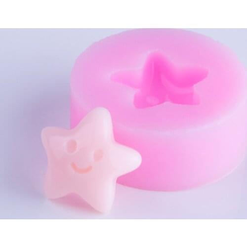 YF041 Star Silicone Mold Charm Resin Jewelry Making Pendant Sugarcraft Miniaturesweet Candy Chocolate Fondant