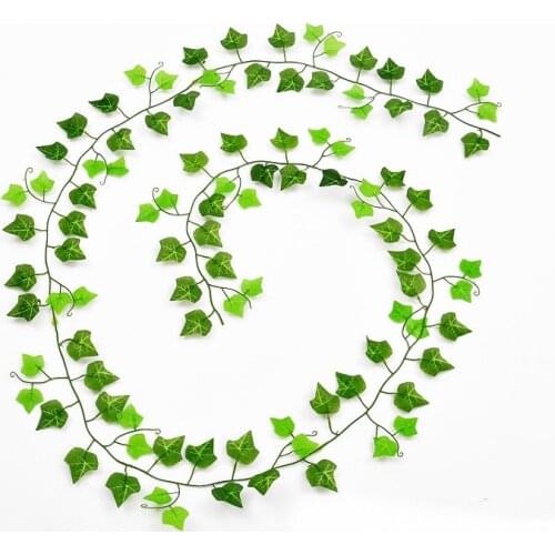 230cm green silk artificial Hanging ivy leaf plants vines leaves 1Pcs diy For Home Bathroom Decoration Garden Party Decor vines