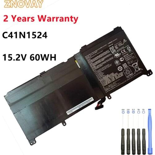 ZNOVAY C41N1524 Laptop Battery for ASUS Zenbook Pro UX501VW UX501JW G501VW N501VW-2B N501VW G501VW-FY081T N501JW-2B 15.2V 60WH